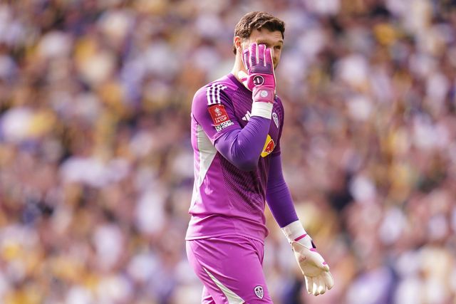 Leeds United goalkeeper Lucas Perri shows frustration during the Emirates FA Cup Semi-Final match Chelsea vs Leeds United at Wembley Stadium, London, United Kingdom on 26 April 2026

(Photo by Harvey Murphy/News Images)