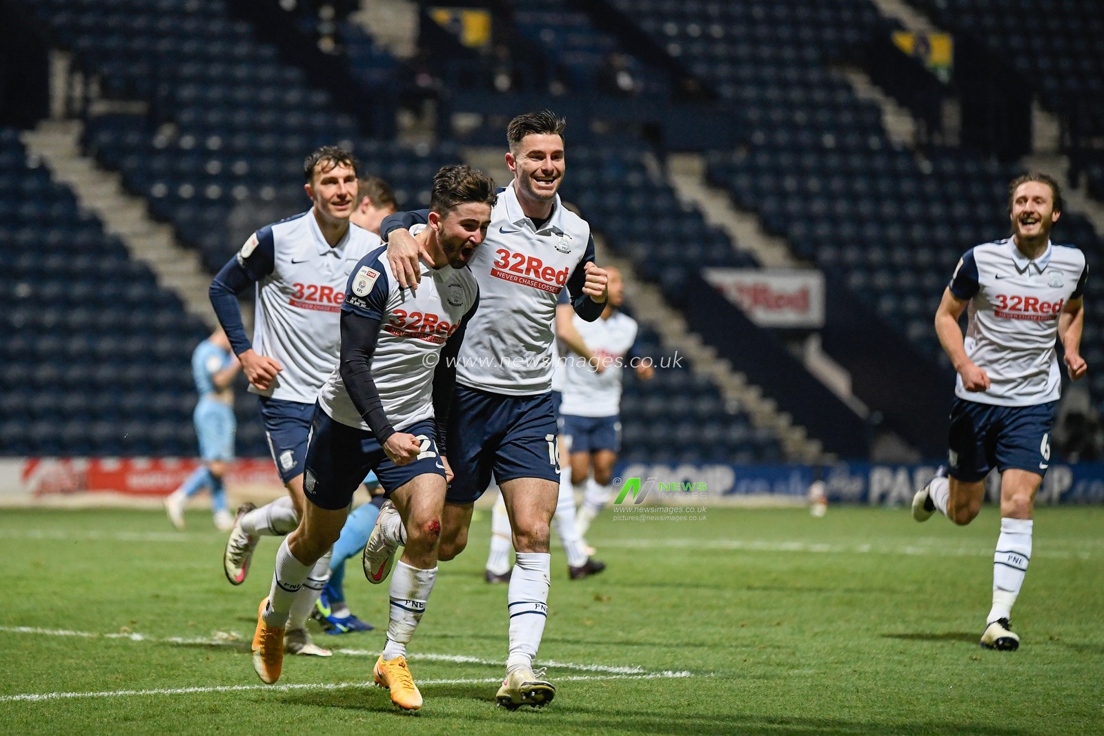 Sean Maguire #24 of Preston North End celebrates scoring a goal to make it 2-0