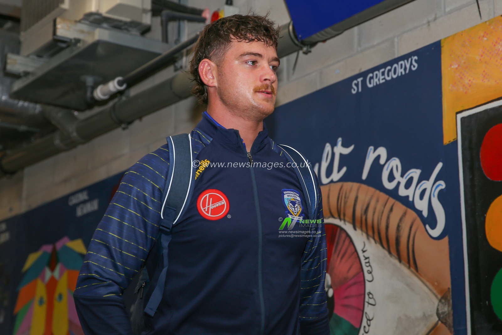 Jordy Crowther #36 of Warrington Wolves arrives ahead of the Betfred Super League Round 26 match Warrington Wolves vs St Helens at Halliwell Jones Stadium, Warrington, United Kingdom, 15th September 2023

(Photo by Gareth Evans/News Images)