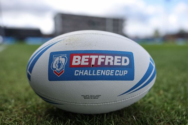 Betfred Challenge Cup match ball during the Betfred Challenge Cup Quarter Final match Wakefield Trinity vs Wigan Warriors at DIY Kitchens Stadium, Wakefield, United Kingdom on 12 April 2026

(Photo by Mark Cosgrove/News Images)