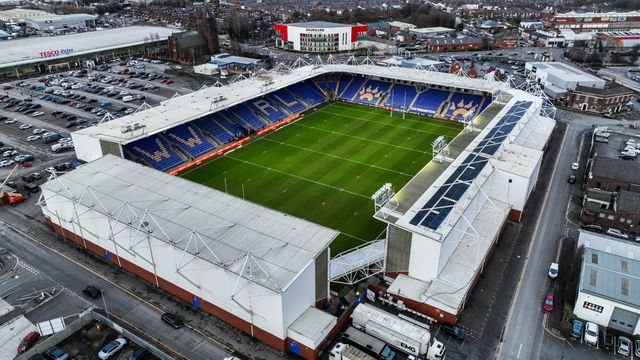 A general view of Halliwell Jones Stadium ahead of the Betfred Super League Round 1 match Warrington Wolves vs St Helens at The Halliwell Jones Stadium, Warrington, United Kingdom on 13 February 2026

(Photo by Alfie Cosgrove/News Images)