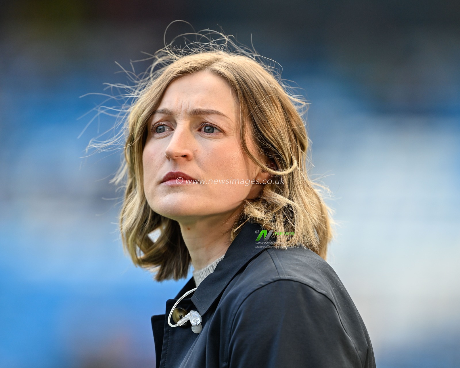 Former Manchester City footballer Ellen White pitch side, during the The FA Women's Super League match Manchester City Women vs Manchester United Women at Etihad Stadium, Manchester, United Kingdom, 23rd March 2024

(Photo by Cody Froggatt/News Images)