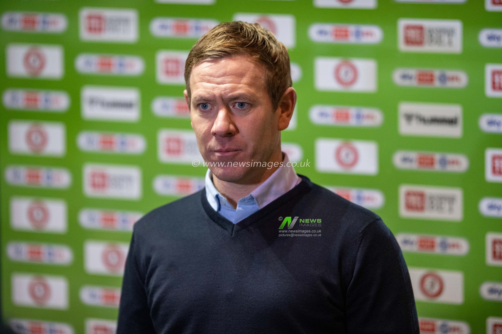 Dean Holden manager of Bristol City answers questions after the final whistle