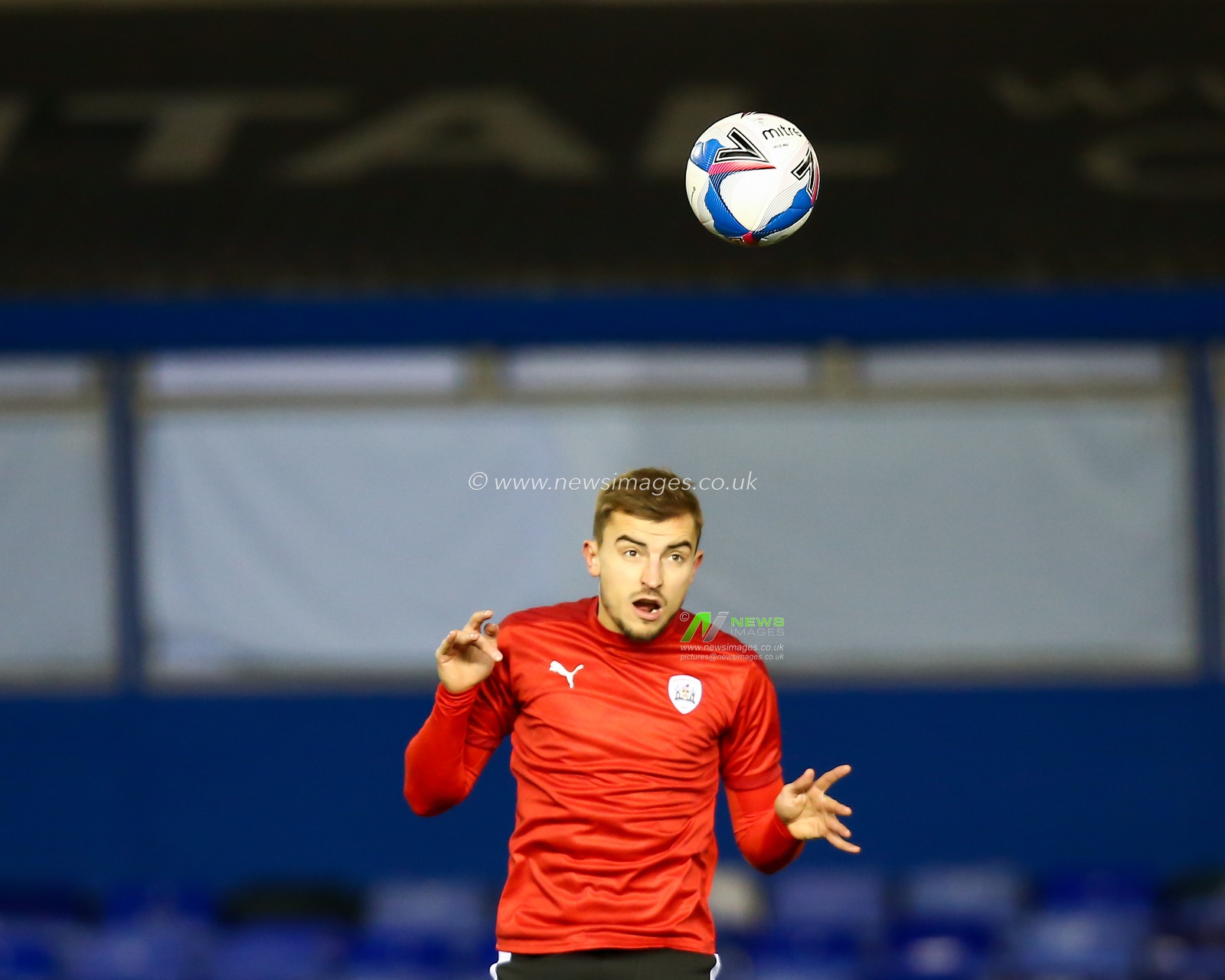 Michal Helik #30 of Barnsley warming up ahead of the game against Birmingham City