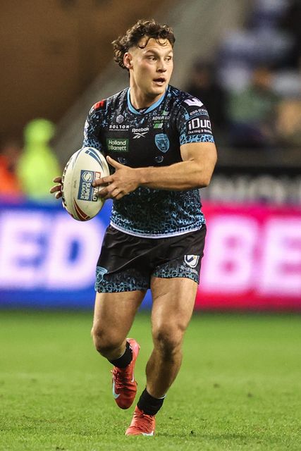 Lachlan Lam of Leigh Leopards during the Betfred Super League Semi Final 1 match Wigan Warriors vs Leigh Leopards at The Brick Community Stadium, Wigan, United Kingdom, 3rd October 2025

(Photo by Alfie Cosgrove/News Images)
