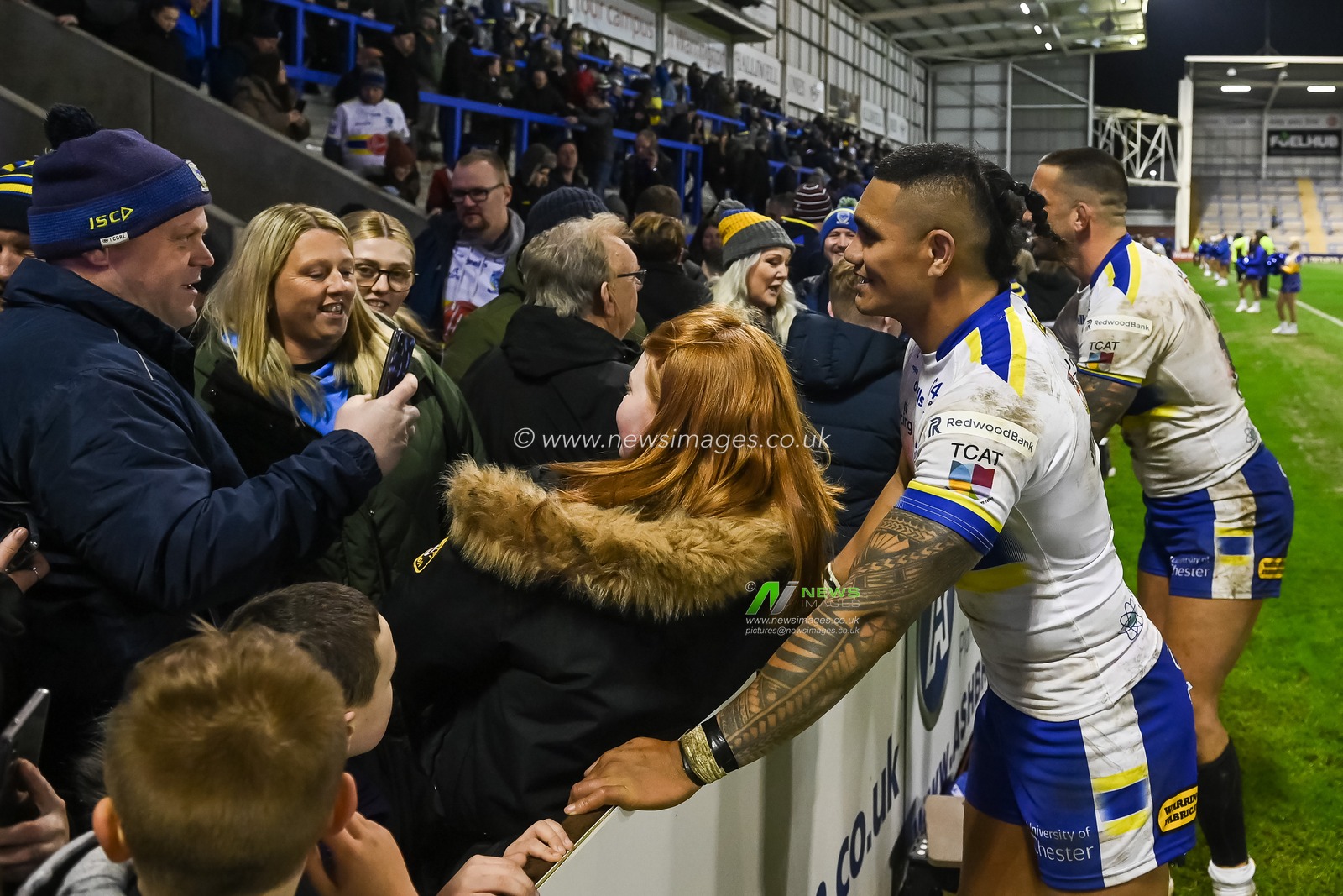 Pete Mataâ€™utia #3 of Warrington Wolves greets the fans after the fans whistle during the Betfred Super League Round 3 match Warrington Wolves vs Salford Red Devils at Halliwell Jones Stadium, Warrington, United Kingdom, 2nd March 2023

(Photo by Craig Thomas/News Images)