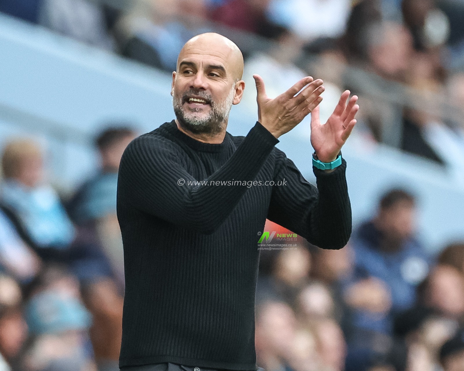 Pep Guardiola manager of Manchester City reacts in the technical area during the Premier League match Manchester City vs Fulham at Etihad Stadium, Manchester, United Kingdom, 5th October 2024

(Photo by Mark Cosgrove/News Images)