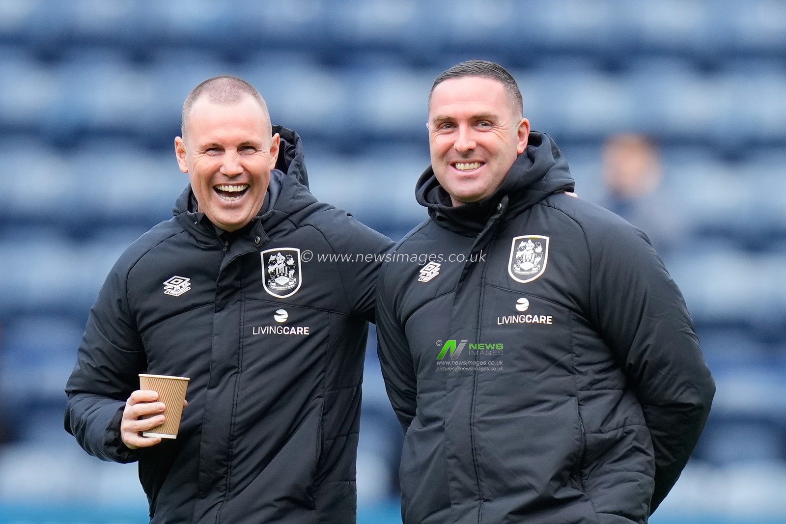 Coach Kenny Miller shares a joke with Mark Fotheringham Manager of Huddersfield Town before the Emirates FA Cup match Preston North End vs Huddersfield Town at Deepdale, Preston, United Kingdom, 7th January 2023

(Photo by Steve Flynn/News Images)