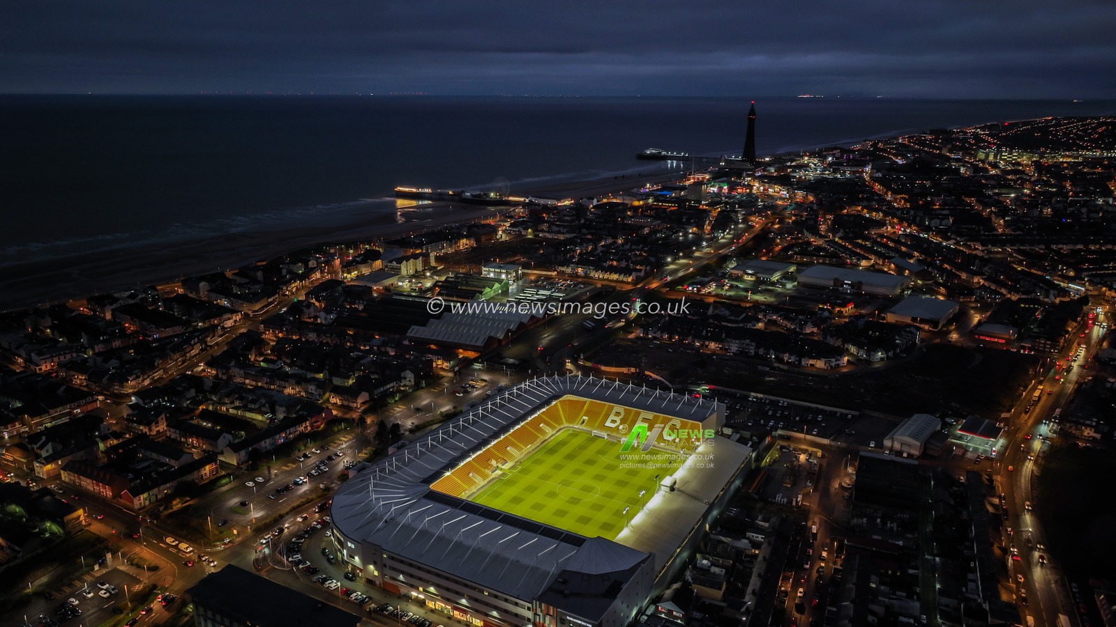 A general view of Bloomfield Road ahead of this evenings Sky Bet Championship Blackpool v West Bromwich Albion.