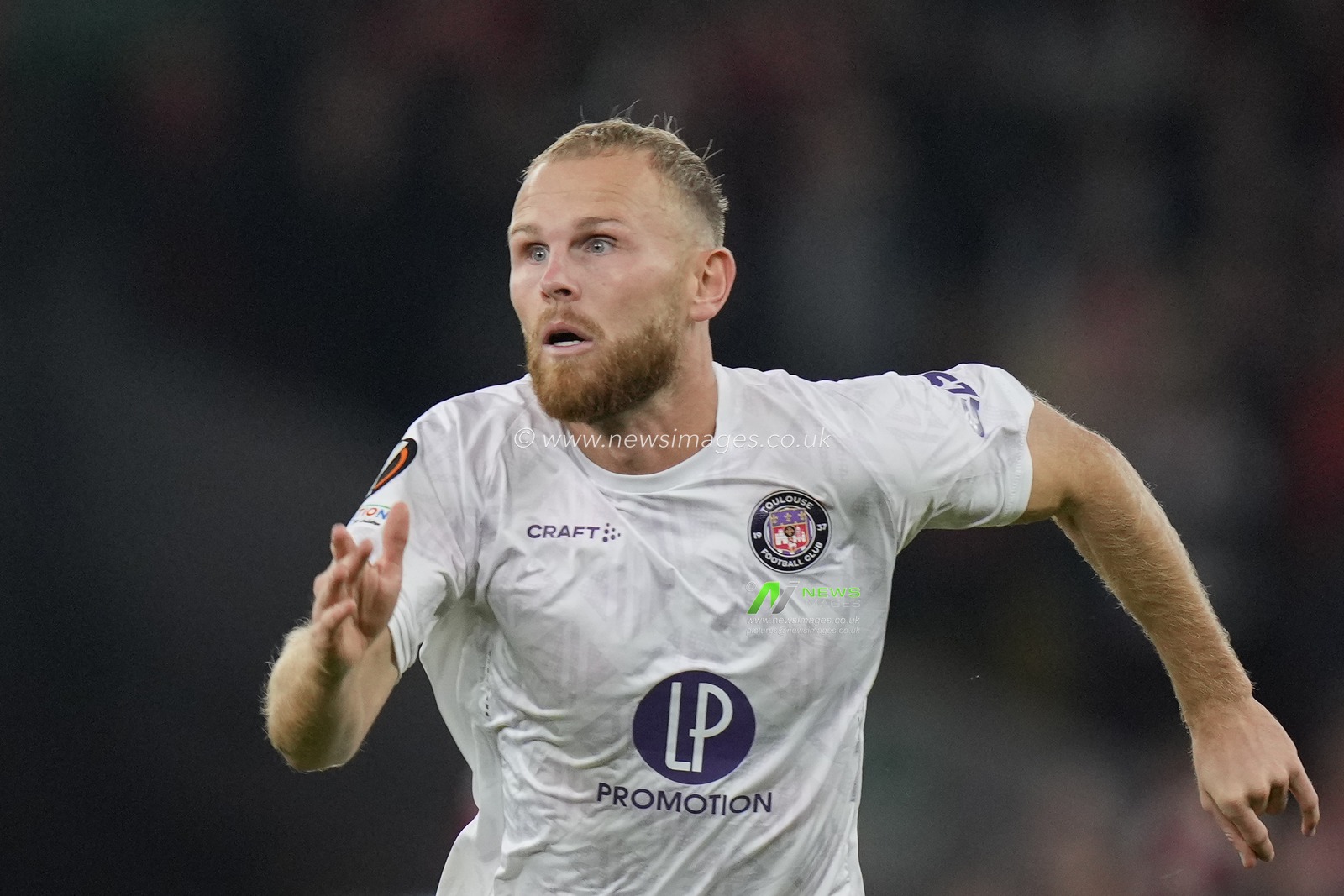 Mikkel Desler #3 of Toulouse during the UEFA Europa League match Liverpool vs Toulouse at Anfield, Liverpool, United Kingdom, 26th October 2023

(Photo by Steve Flynn/News Images)