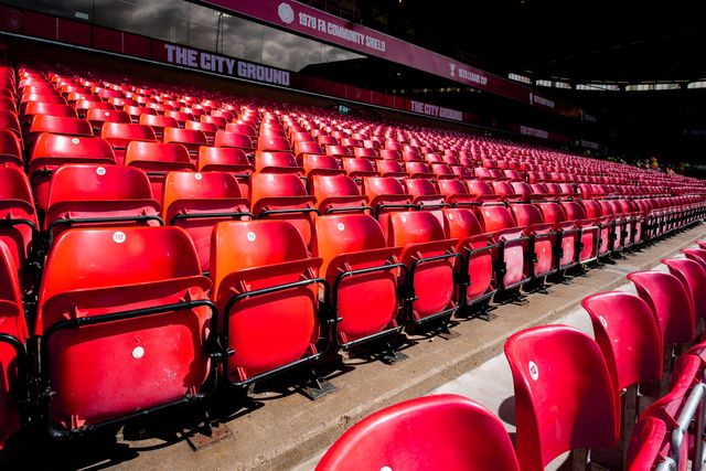 A general view of the seat patterns during the Premier League match Nottingham Forest vs Aston Villa at City Ground, Nottingham, United Kingdom on 12 April 2026

(Photo by Maynard Manyowa/News Images)