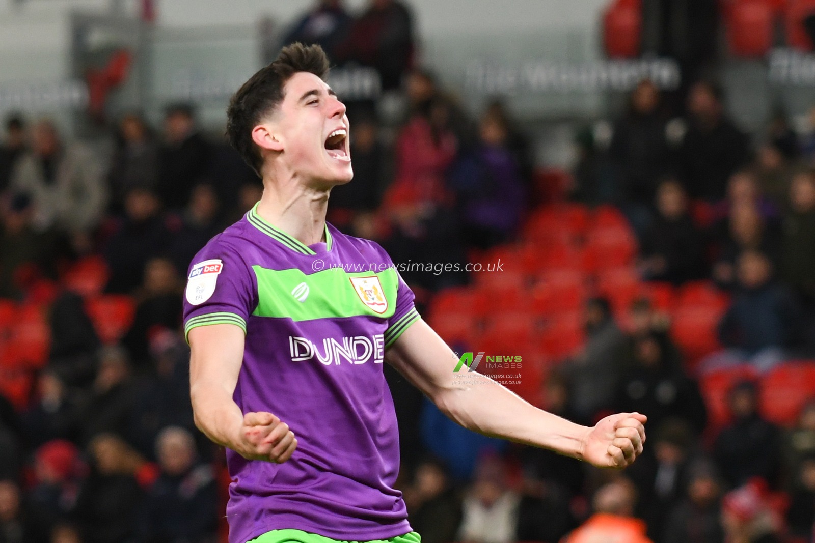 1st January 2019, Bet 365 Stadium, Stoke-on-Trent, England; Sky Bet Championship, Stoke City vs Bristol City ; 
Callum O'Dowda (11) of Bristol City celebrates his goal making it 0-2

Credit: Richard Long/News Images

English Football League images are subject to DataCo Licence