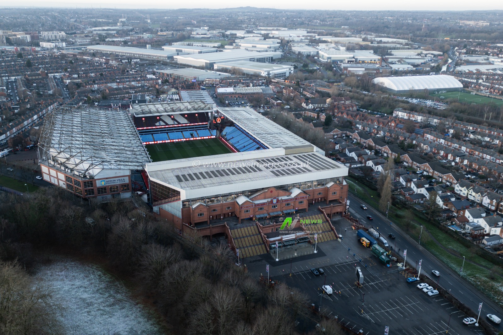 An aerial view of Villa Park ahead of the Emirates FA Cup 3rd Round match Aston Villa vs West Ham United at Villa Park, Birmingham, United Kingdom, 10th January 2025

(Photo by Gareth Evans/News Images)