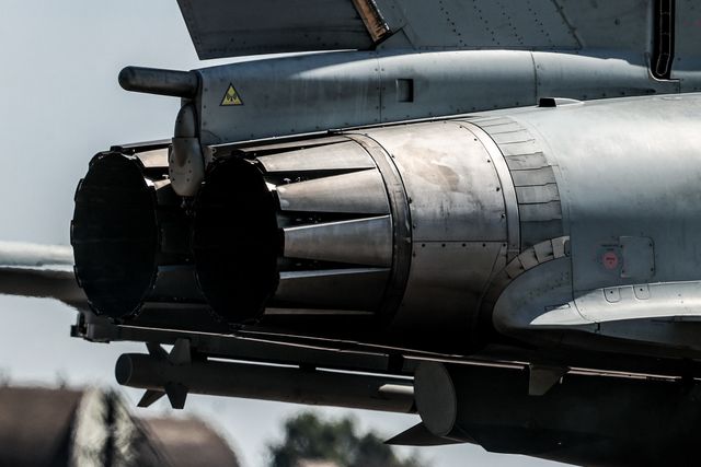 A close up view of the Eurofighter Typhoon engines at RAF Coningsby, Coningsby, United Kingdom on 20 July 2026

(Photo by Alfie Cosgrove/News Images)