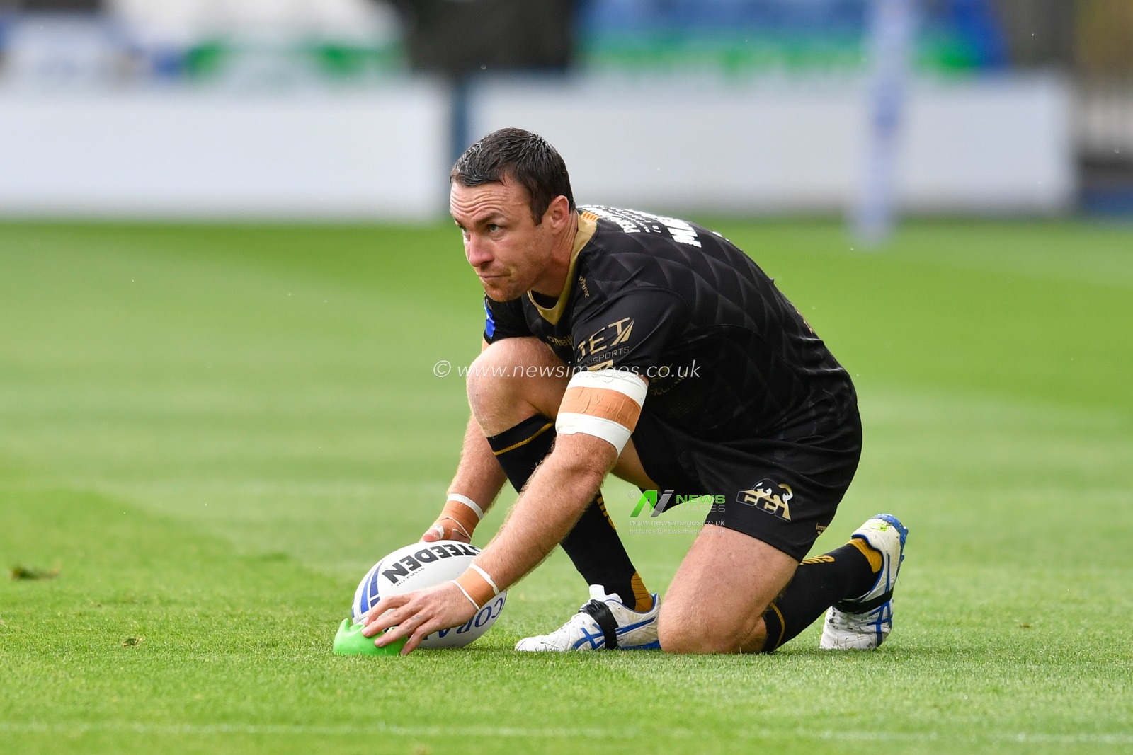 James Maloney (6) of Catalans Dragons prepares to kick a conversion