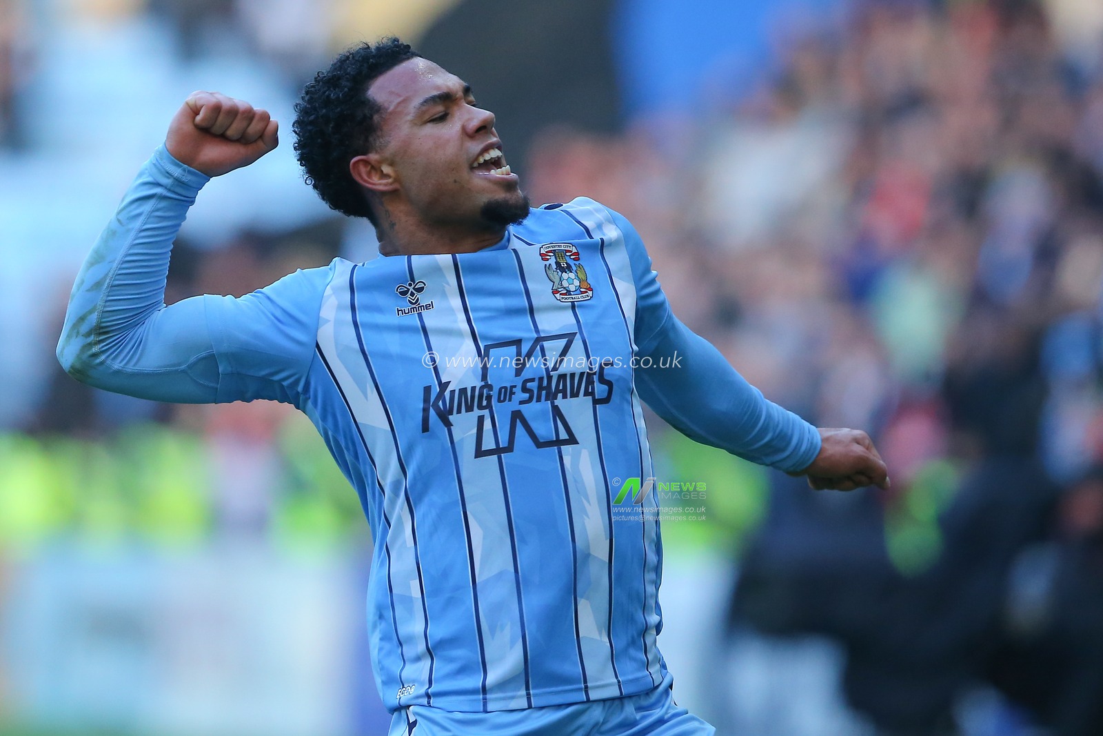 Milan van Ewijk of Coventry City celebrates his teams 3-1 win after the Sky Bet Championship match Coventry City vs Leicester City at Coventry Building Society Arena, Coventry, United Kingdom, 13th January 2024

(Photo by Gareth Evans/News Images)