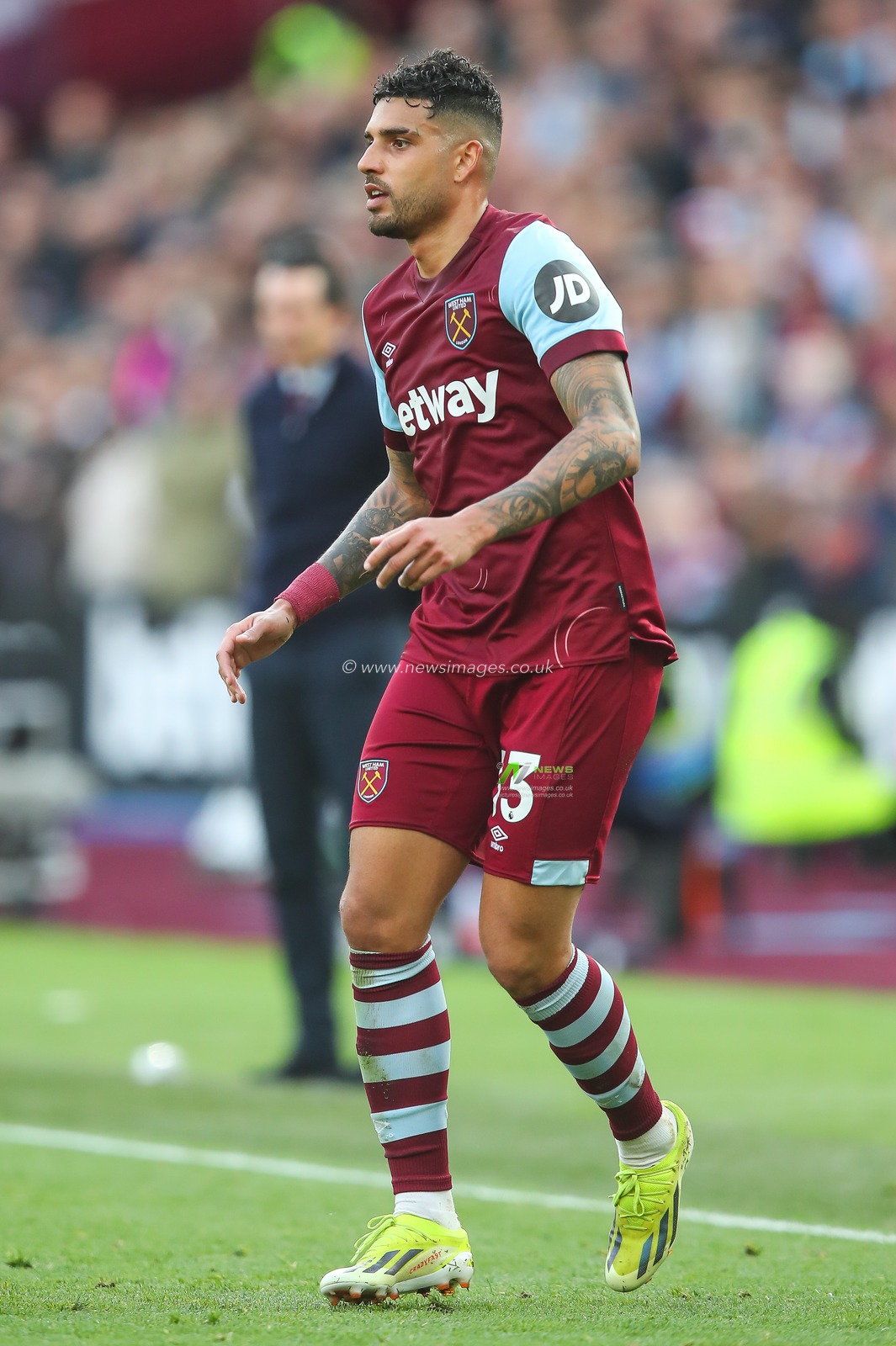 Emerson Palmieri of West Ham United during the Premier League match West Ham United vs Aston Villa at London Stadium, London, United Kingdom, 17th March 2024

(Photo by Gareth Evans/News Images)