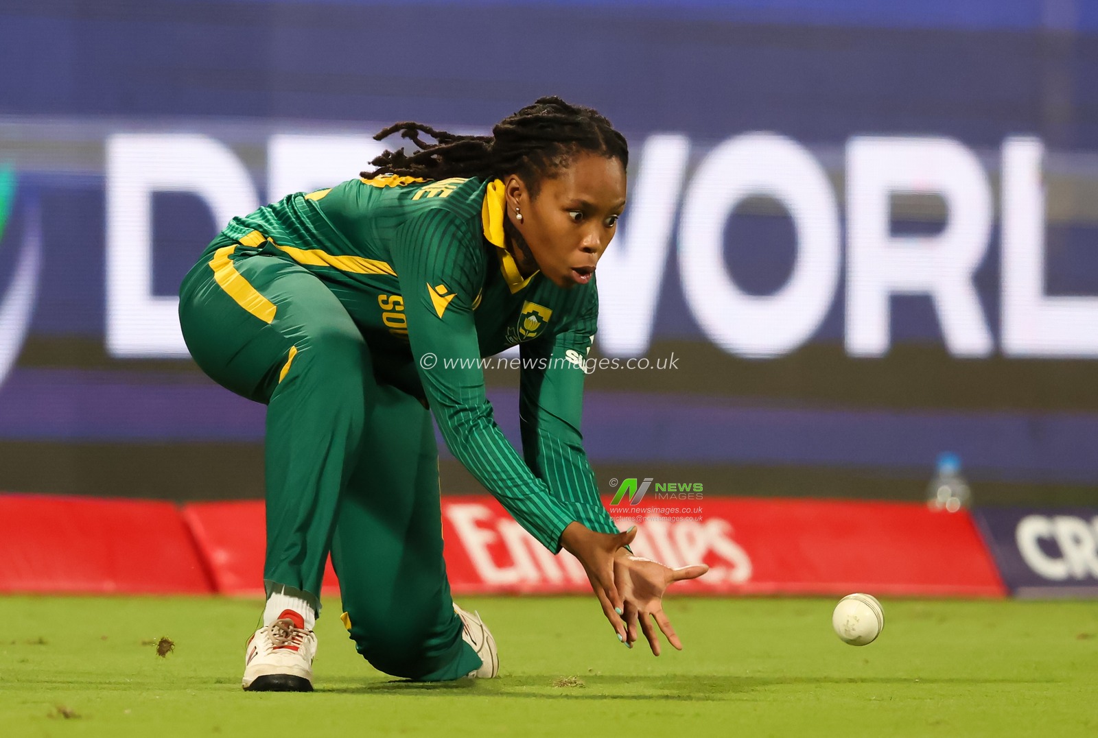 Tumi Sekhukhune of South Africa during the ICC Women's ODI Cricket World Cup Final 2025 session India Women vs South Africa Women at Dr. D.Y. Patil Sports Academy, Navi Mumbai, India, 2nd November 2025

(Photo by Shubhajit Roy Karmakar/News Images)