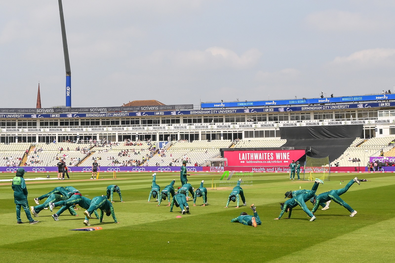 Pakistan players warm up ahead of the First T20 International match England women vs Pakistan women at Edgbaston, Birmingham, United Kingdom, 11th May 2024

(Photo by Craig Thomas/News Images)