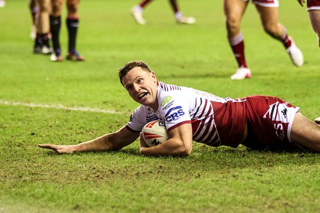 Jai Field of Wigan Warriors goes over however review says no try during the Betfred Super League match Wigan Warriors vs Hull FC at The Brick Community Stadium, Wigan, United Kingdom on 21 February 2026

(Photo by Alfie Cosgrove/News Images)