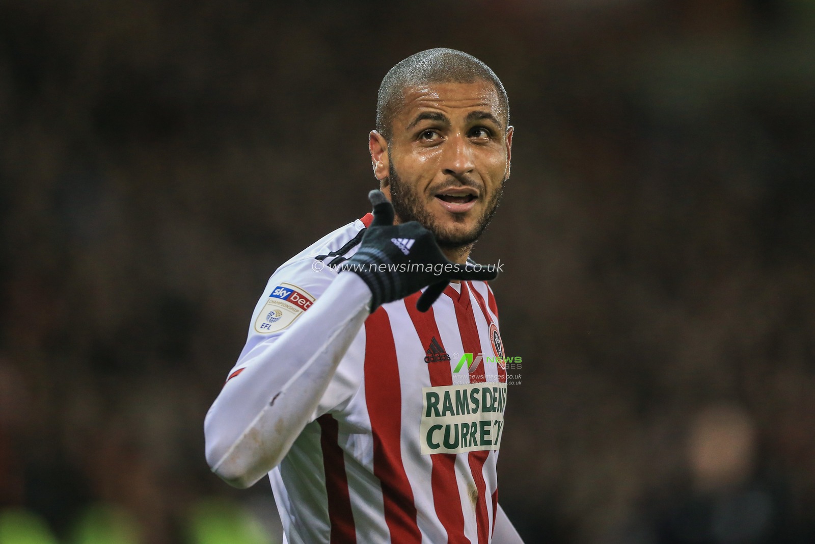 23rd October 2018, Bramall Lane, Sheffield, England; Sky Bet Championship, Sheffield United v Stoke City ;  Leon Clarke (09) of Sheffield United celebrates his goal to make it 1-0



Credit: Mark Cosgrove/News Images

English Football League images are subject to DataCo Licence