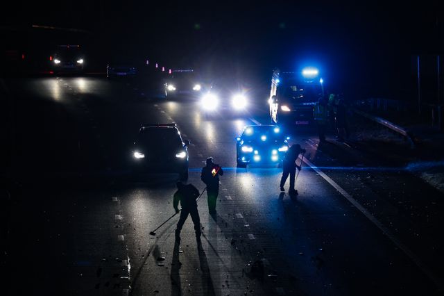 M56 junction 10 is closed after an accident