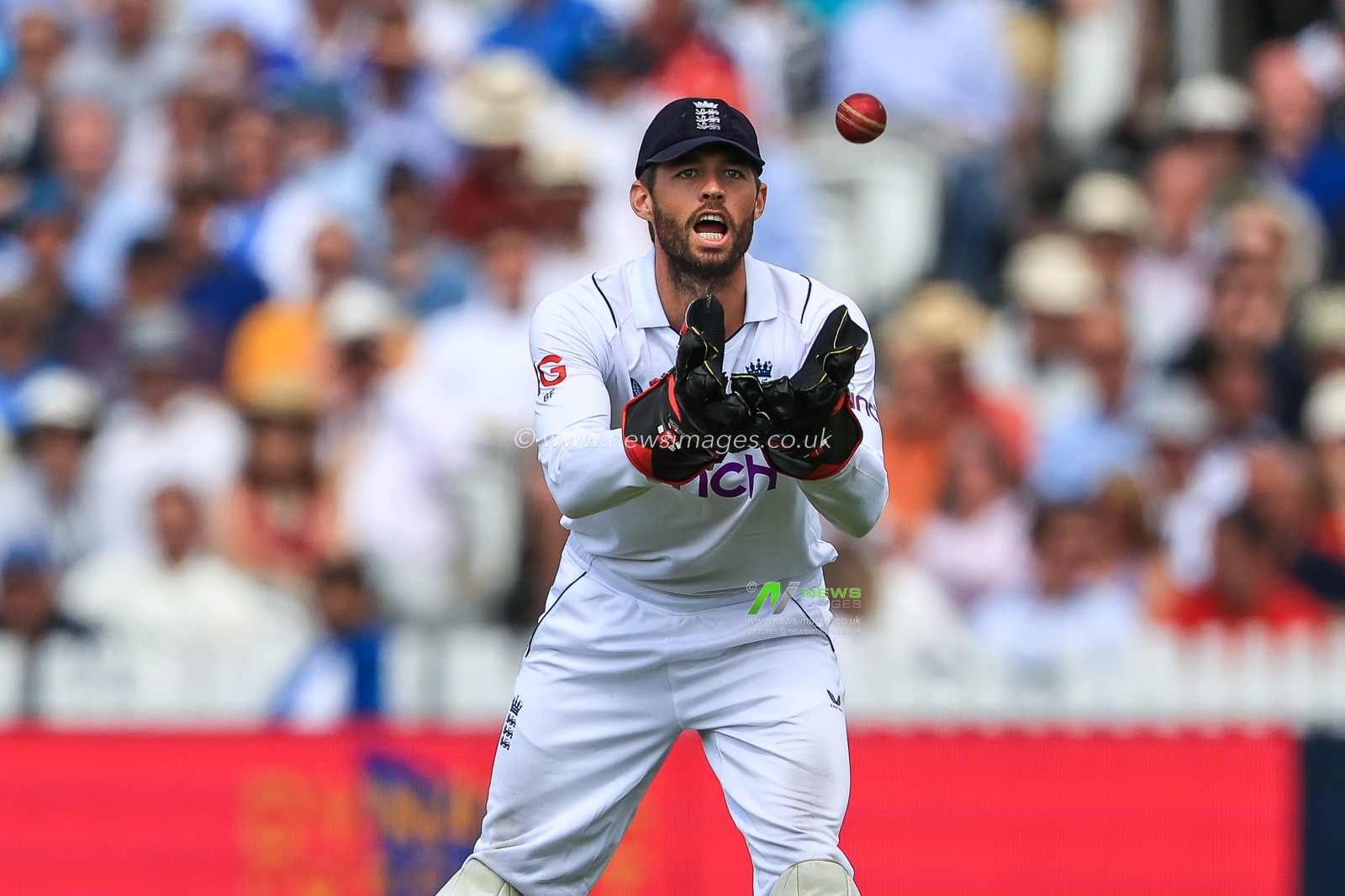 Ben Foakes of England in action during the game