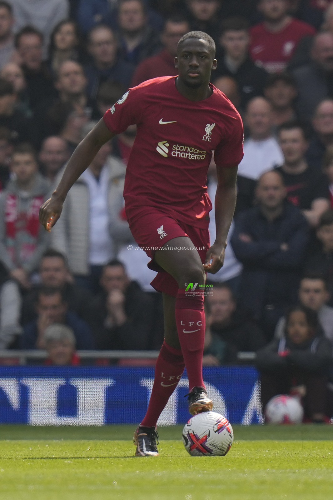 Ibrahima KonatÃ© #5 of Liverpool during the Premier League match Liverpool vs Nottingham Forest at Anfield, Liverpool, United Kingdom, 22nd April 2023

(Photo by Steve Flynn/News Images)
