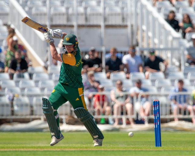Liam PATTERSON-WHITE of Nottingham Outlaws batting during the Royal London One-day Cup match Nottinghamshire vs Essex at Trent Bridge, Nottingham, United Kingdom, 11th August 2024

(Photo by Mark Dunn/News Images)