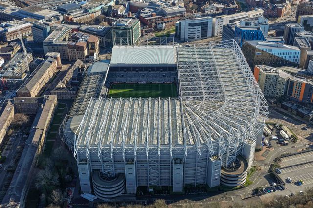 An aerial view of St James’ Park during the Emirates FA Cup 5th Round  match Newcastle Untied vs Manchester City at St. James's Park, Newcastle, United Kingdom on 07 March 2026

(Photo by Mark Cosgrove/News Images)