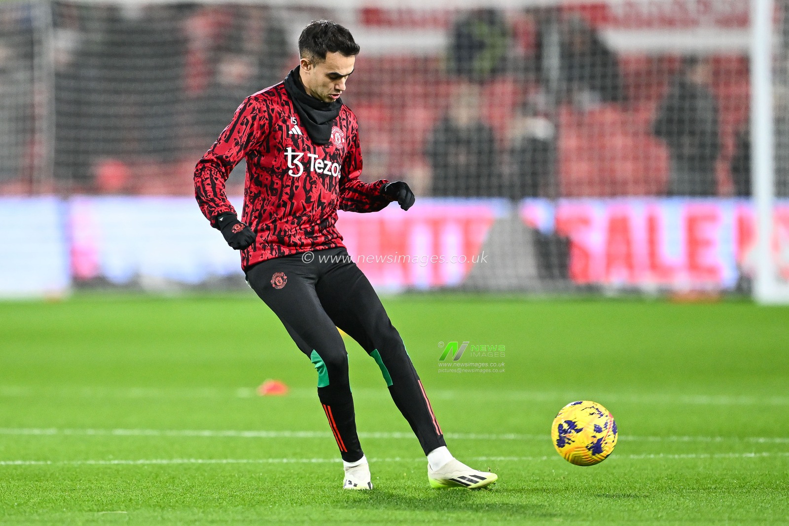 Sergio ReguilÃ³n of Manchester United during the pre-game warmup ahead the Premier League match Nottingham Forest vs Manchester United at City Ground, Nottingham, United Kingdom, 30th December 2023

(Photo by Craig Thomas/News Images)