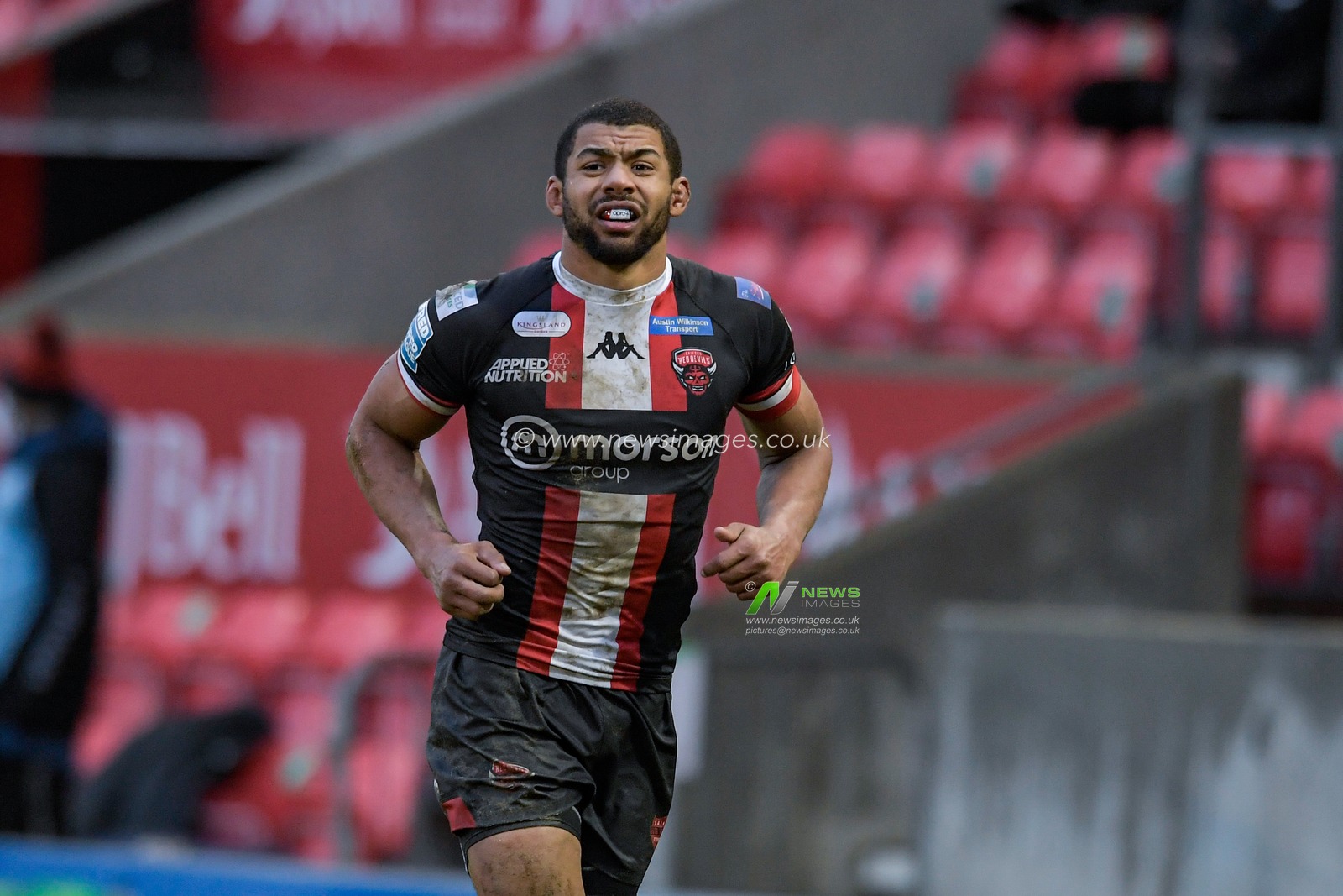 Kallum Watkins (3) of Salford Red Devils in action during the game