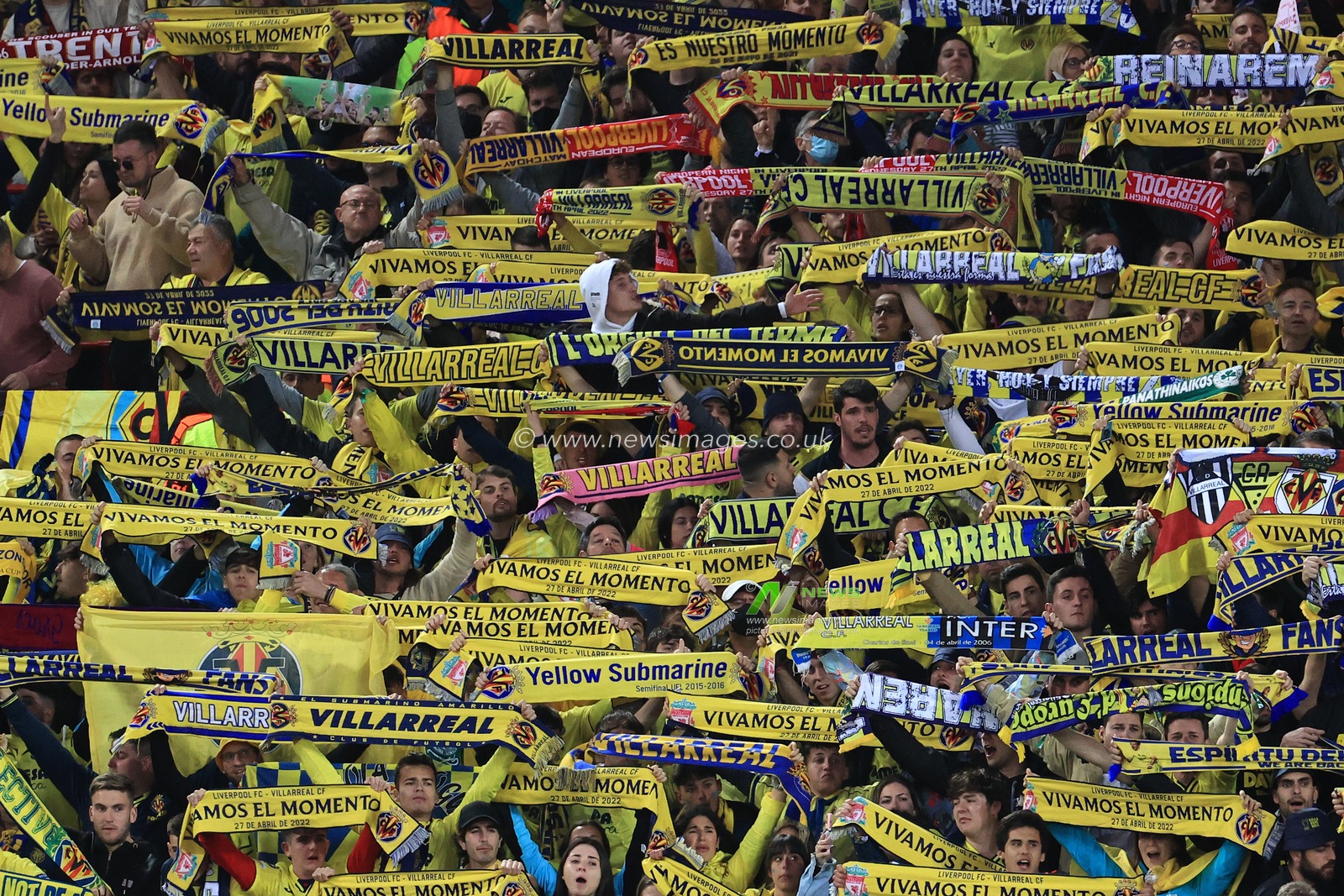 Villarreal fans during the game