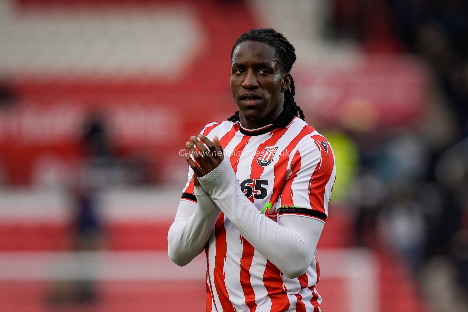 Bosun Lawal of Stoke City during the Sky Bet Championship match Stoke City vs Swansea City at Bet365 Stadium, Stoke-on-Trent, United Kingdom, 13th December 2025

(Photo by Maynard Manyowa/News Images)

*** GER AUT SUI OUT ***