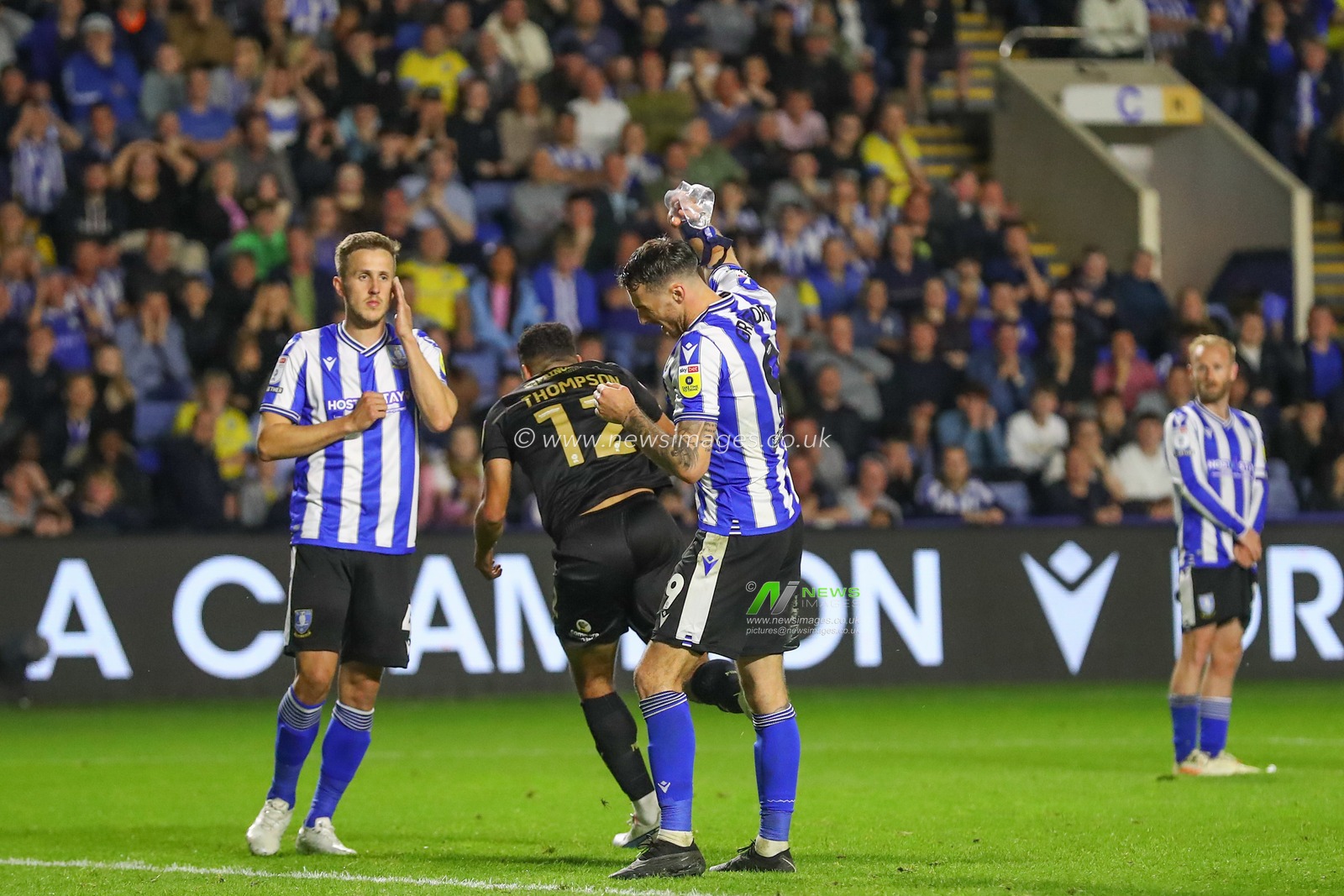 Lee Gregory #9 of Sheffield Wednesday reacts to the own goal to make it 4-1 during the Sky Bet League 1 Play-off match Sheffield Wednesday vs Peterborough at Hillsborough, Sheffield, United Kingdom, 18th May 2023

(Photo by Gareth Evans/News Images)