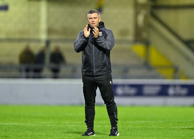 Steven Schumacher manager of Stoke City claps fans at full time during the Pre-season friendly match Chester vs Stoke City at Deva Stadium, Chester, United Kingdom, 11th July 2024

(Photo by Cody Froggatt/News Images)