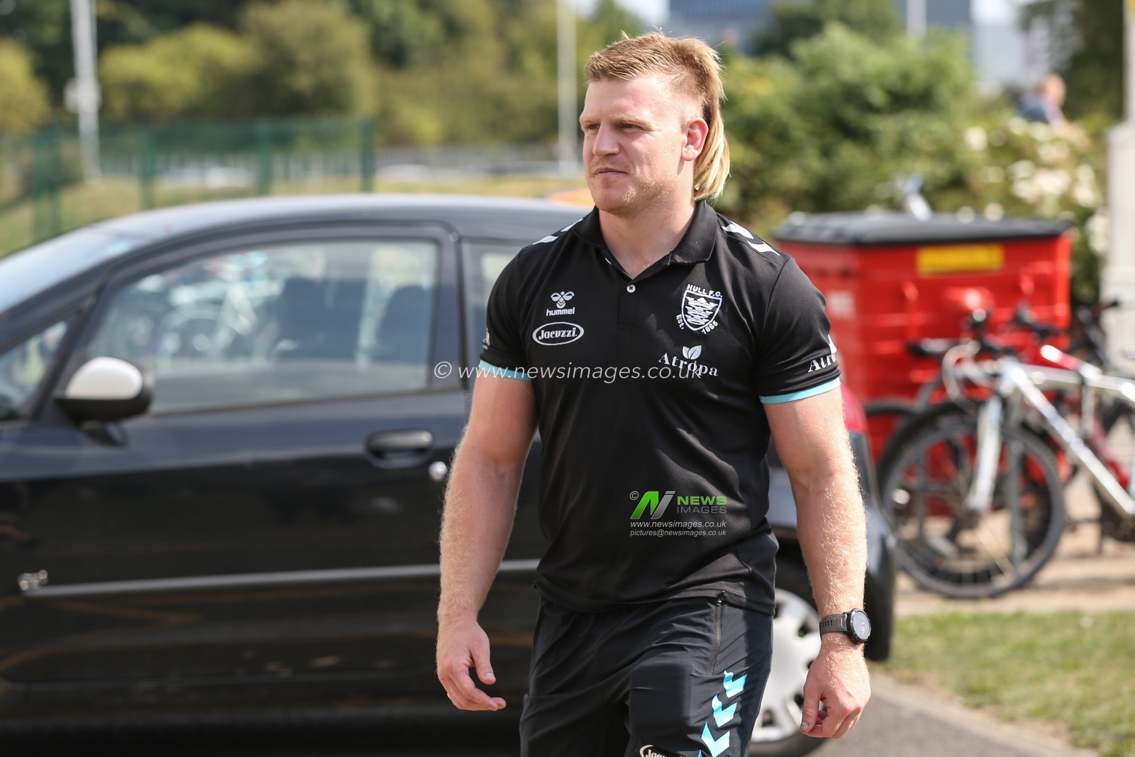 Brad Fash #17 of Hull FC arrives at MKM Stadium, Hull, United Kingdom, 3rd September 2022

(Photo by David Greaves Photos/ Via/News Images)