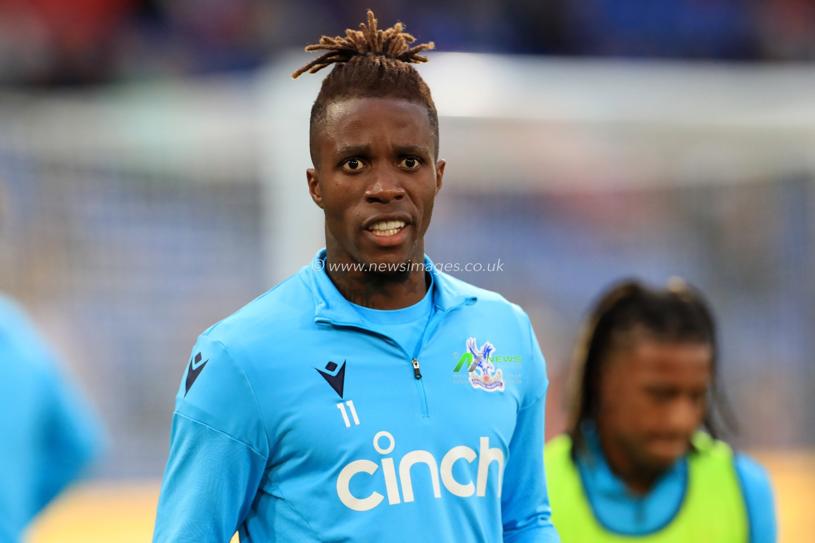 Wilfried Zaha #11 of Crystal Palace warming up prior to kick off.