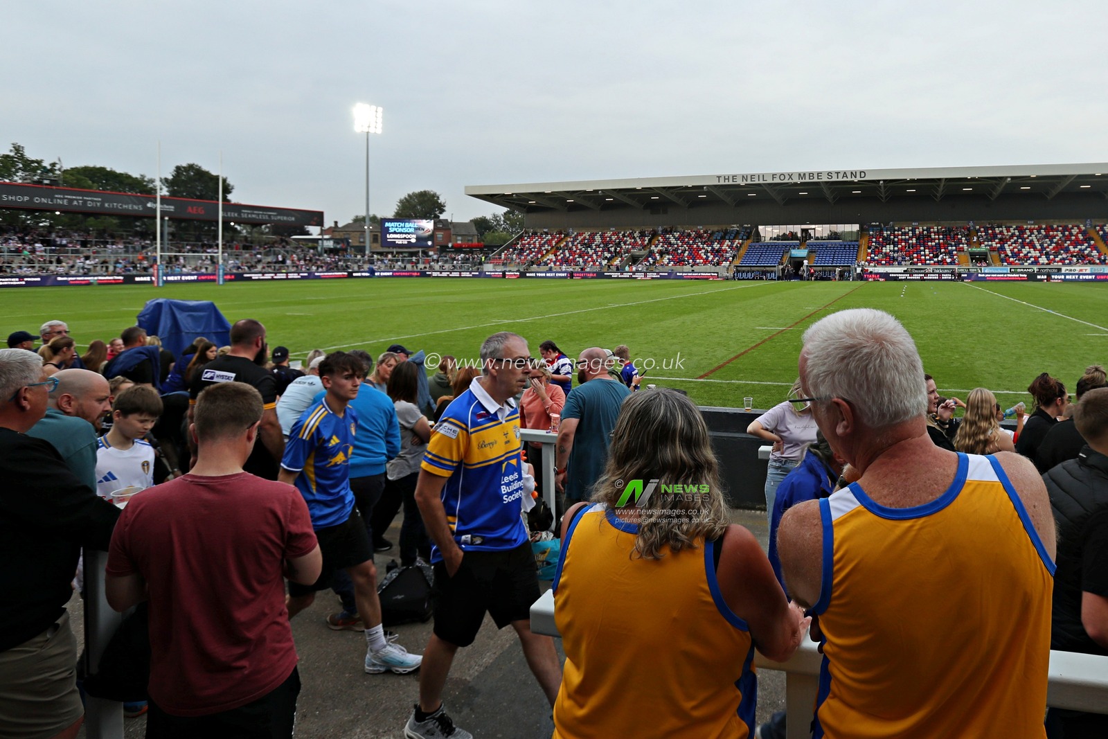 A general view of the DIY Kitchens Stadium before the Betfred Super League round 20 match Wakefield Trinity vs Leeds Rhinos at DIY Kitchens Stadium, Wakefield, United Kingdom, 24th July 2025(Photo by Sam Eaden/News Images)