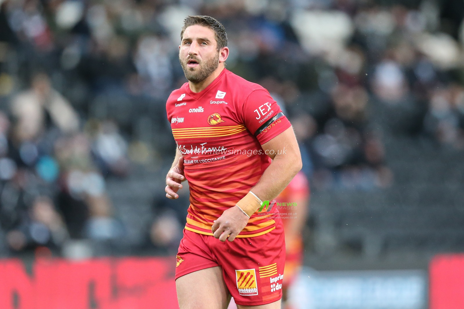 Julian Bousquet (10) of Catalans Dragons during the game