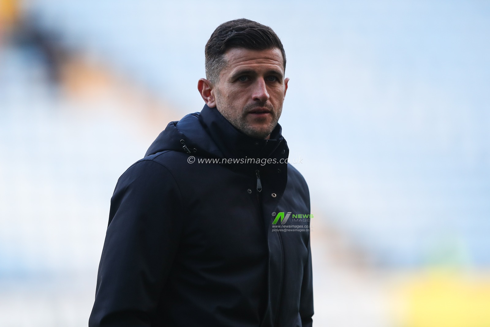 John Mousinho manager of Portsmouth arrives ahead of the Sky Bet Championship match Coventry City vs Portsmouth at Coventry Building Society Arena, Coventry, United Kingdom, 9th April 2025

(Photo by Gareth Evans/News Images)