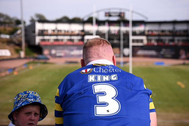 General view inside the stadium prior to the Betfred Super League round 22 match Bradford Bulls vs Warrington Wolves at Odsal Stadium, Bradford, United Kingdom on 08 August 2026

(Photo by Ben Roberts/News Images)