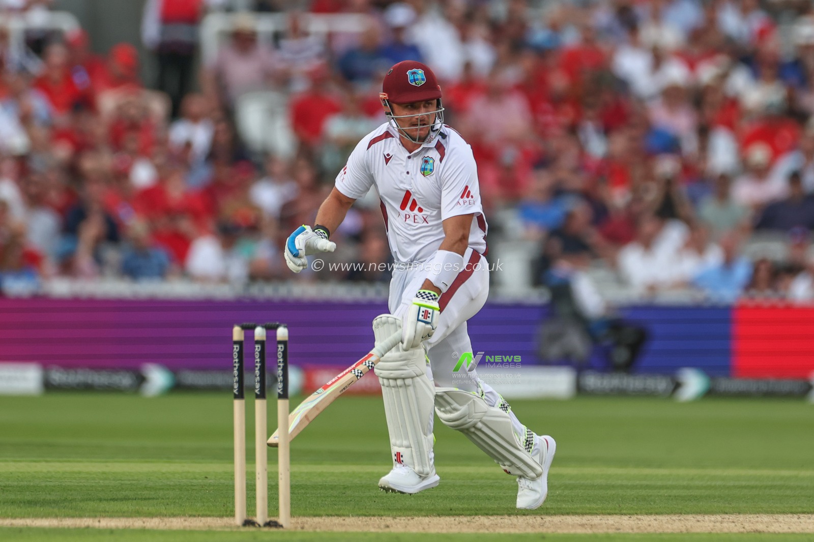 Joshua Da Silva of West Indies makes one run during the Rothesay Test Match Day Two England v West Indies at Lords, London, United Kingdom, 11th July 2024

(Photo by Mark Cosgrove/News Images)