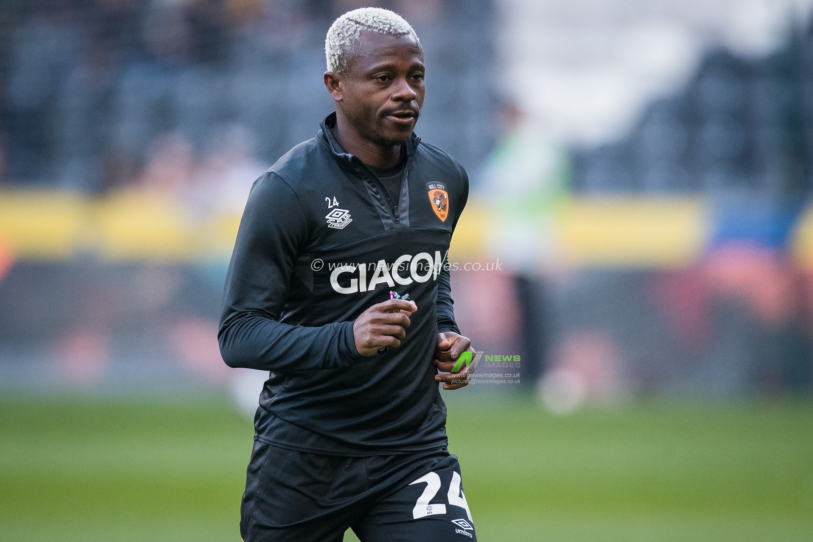 Jean MichaÃ«l Seri #24 of Hull City during the pre match warm up ahead of the Sky Bet Championship match Hull City vs Reading at MKM Stadium, Hull, United Kingdom, 12th November 2022

(Photo by James Heaton/News Images)