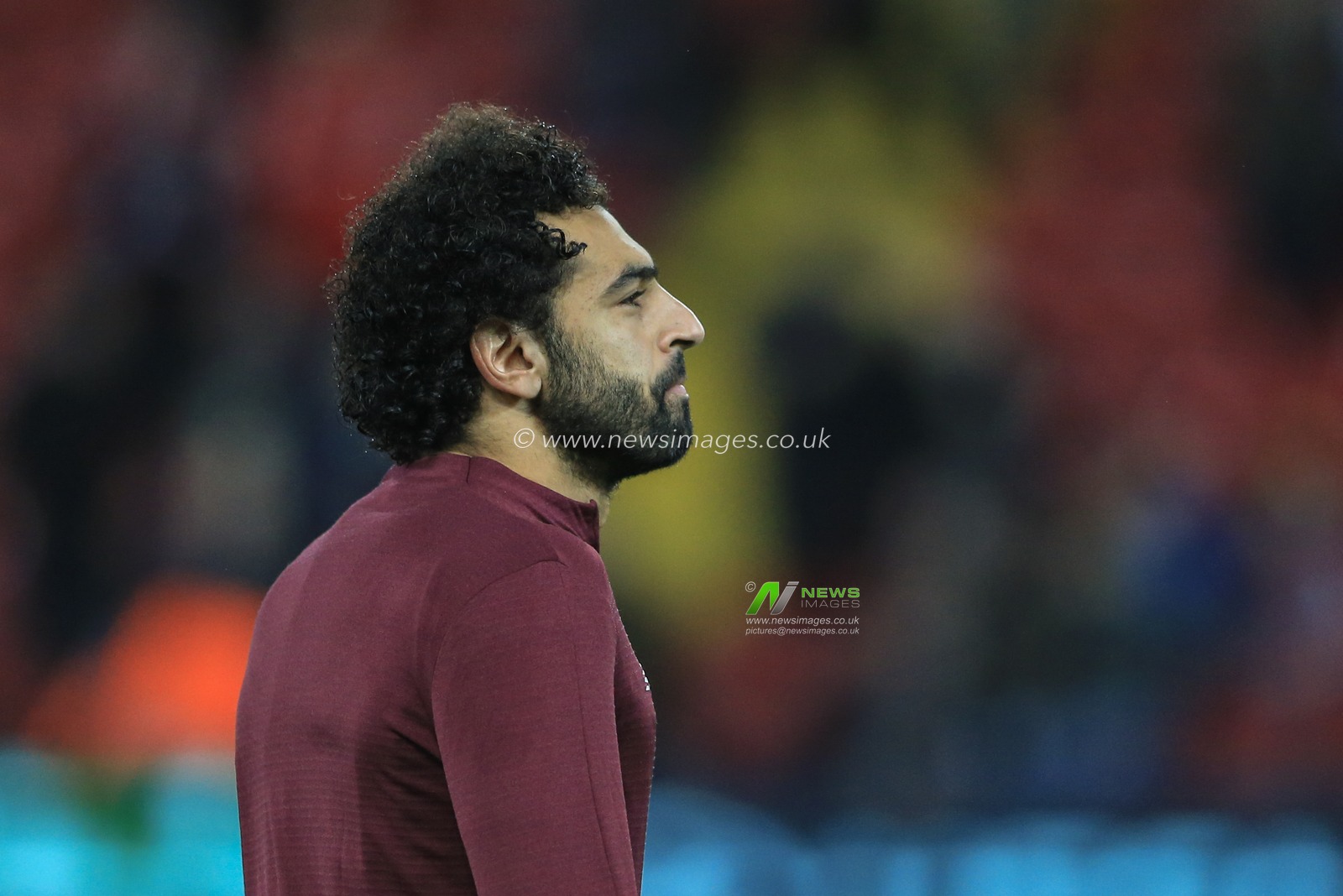 11th December 2018, Anfield, Liverpool, England; UEFA Champions League, Liverpool v Napoli ; Mohamed Salah (11) of Liverpool warming up 


  Credit: Mark Cosgrove/News Images