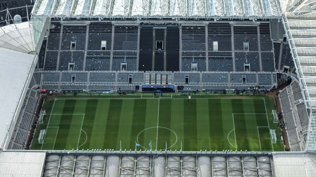 An aerial view of Et James’ Park ahead of the UEFA Champions League Last 16 match Newcastle Untied vs Barcelona at St. James's Park, Newcastle, United Kingdom on 10 March 2026

(Photo by Mark Cosgrove/News Images)