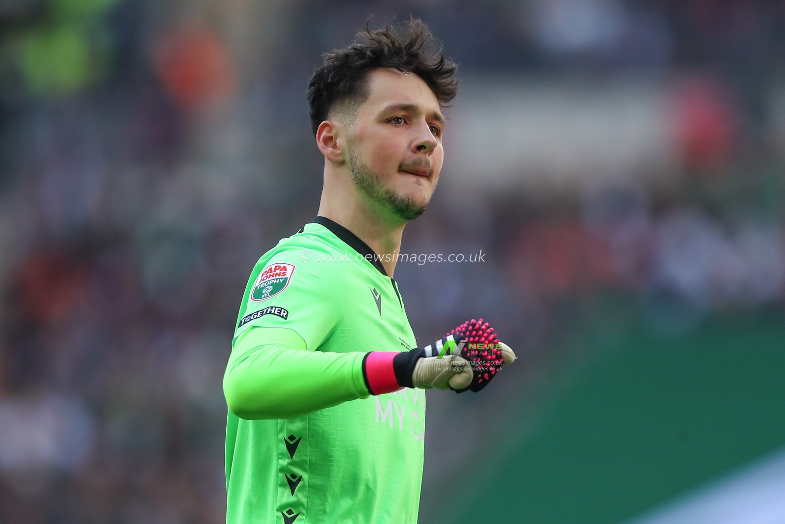 James Trafford #19 of Bolton Wanderers celebrates Dion Charles #10 of Bolton Wanderers goal to make it 2-0 during the Papa John's Trophy Final match Bolton Wanderers vs Plymouth Argyle at Wembley Stadium, London, United Kingdom, 2nd April 2023

(Photo by Gareth Evans/News Images)