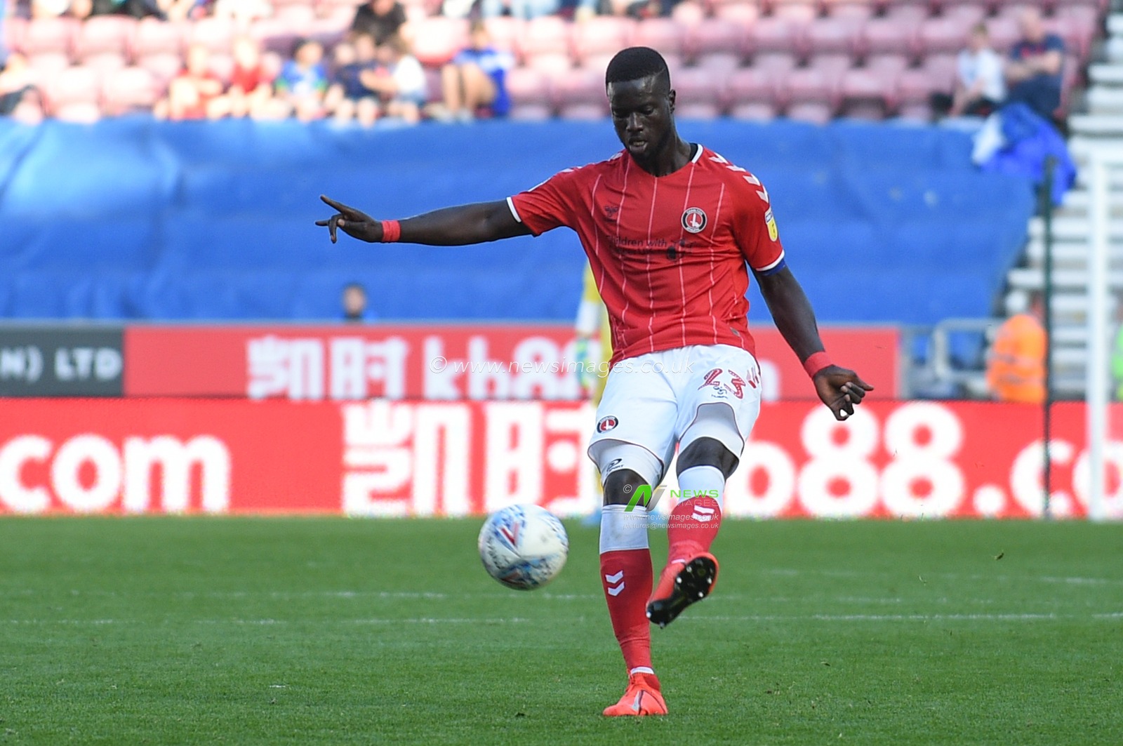 21st September 2019, DW Stadium, Wigan, England; Sky Bet Championship Football, Wigan Athletic vs Charlton Athletic ; Mouhamadou-Naby Sarr (23) of Charlton Athletic in action during the game


Credit: Richard Long/News Images

English Football League images are subject to DataCo Licence