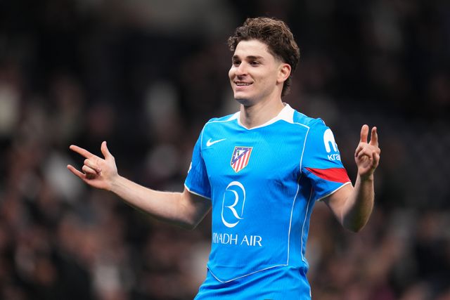 Julian Alvarez of Atlético Madrid celebrates goal during the UEFA Champions League match Tottenham Hotspur vs Atletico Madrid at Tottenham Hotspur Stadium, London, United Kingdom on 18 March 2026

(Photo by Harvey Murphy/News Images)