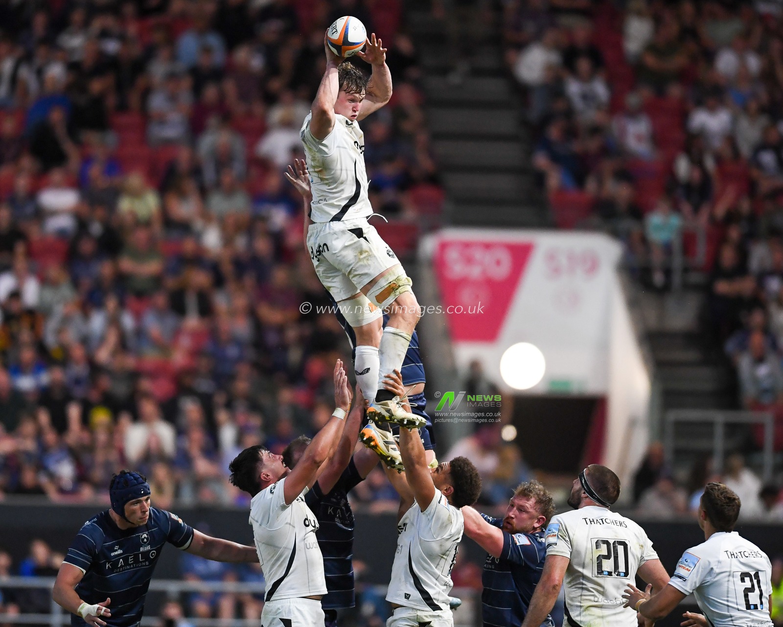 Ethan Staddon of Bath Rugby wins a lineouduring the Gallagher Premiership match Bristol Bears vs Bath at Ashton Gate, Bristol, United Kingdom on 29 May 2026

(Photo by Alex Williamson/News Images)